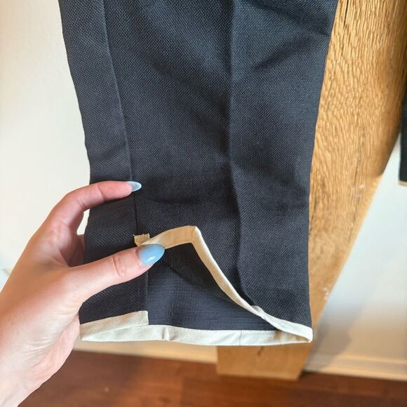 ‘S MaxMara Linen/Cotton Blend Straight Leg Pants - Black Sz 6 - Picture 6 of 8